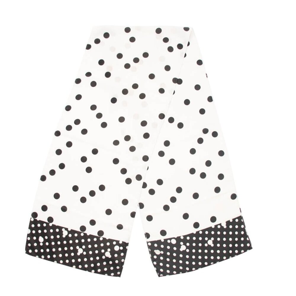 Vintage Black and White Polka Dots Scarf - Accessory with Timeless Appeal
